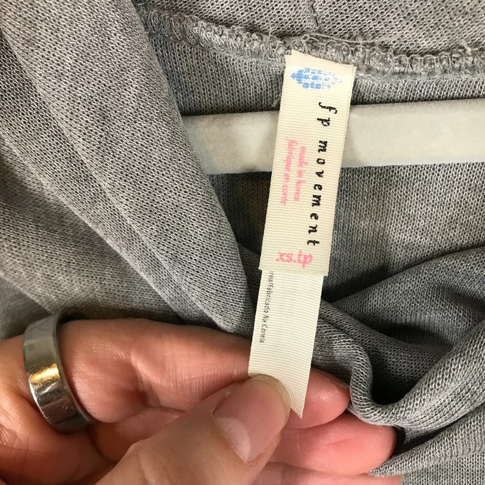 Free People Gray Movement Flow Long Sleeve Raw Hem Athletic Pullover - Picture 3 of 10